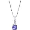 image:imageGin amp Grace 10K White Gold Natural Diamond I1 amp Genuine Blue Natural Tanzanite Pendant Necklace with Gold Chain for Women Jewelry Gifts