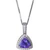 image:imageGin amp Grace Valentines Jewelry 10K White Gold Natural Diamond I1I2 amp GenuineTanzanite Pendant Necklace for Women