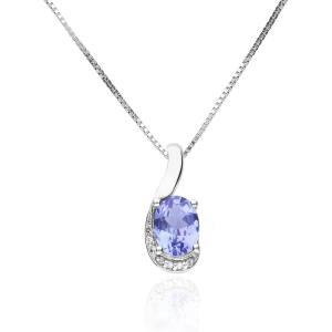 image:imageGin amp Grace 925 Sterling Silver Blue Genuine Tanzanite Pendant for Women